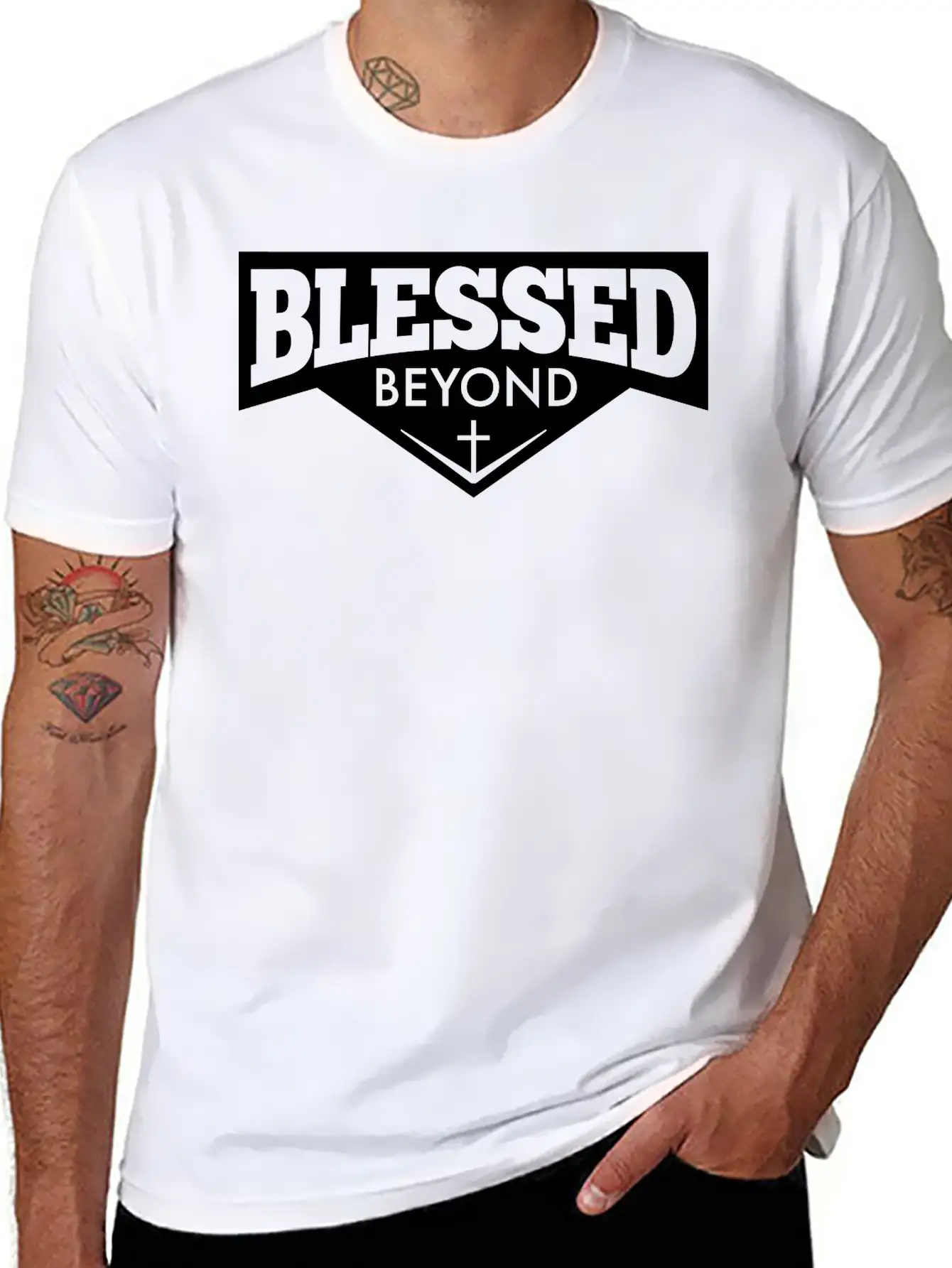 Blessed Beyond Christian, Jesus, Faith, Religion Breathable Soft Cotton T-Shirt – Timeless Casual Look