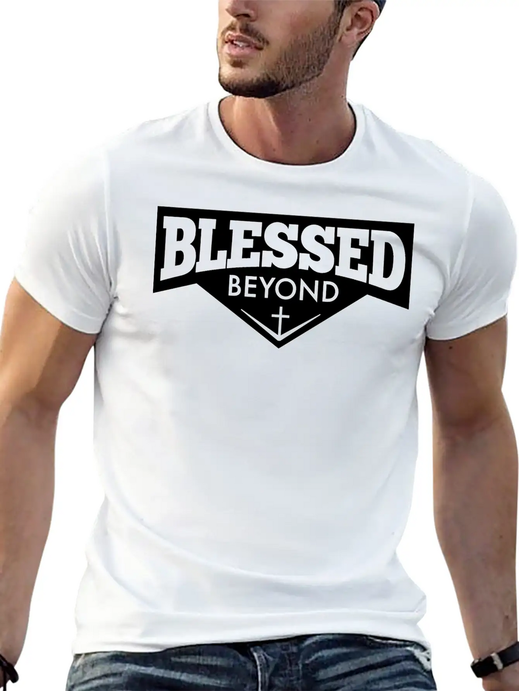 Blessed Beyond Christian, Jesus, Faith, Religion Breathable Soft Cotton T-Shirt – Timeless Casual Look