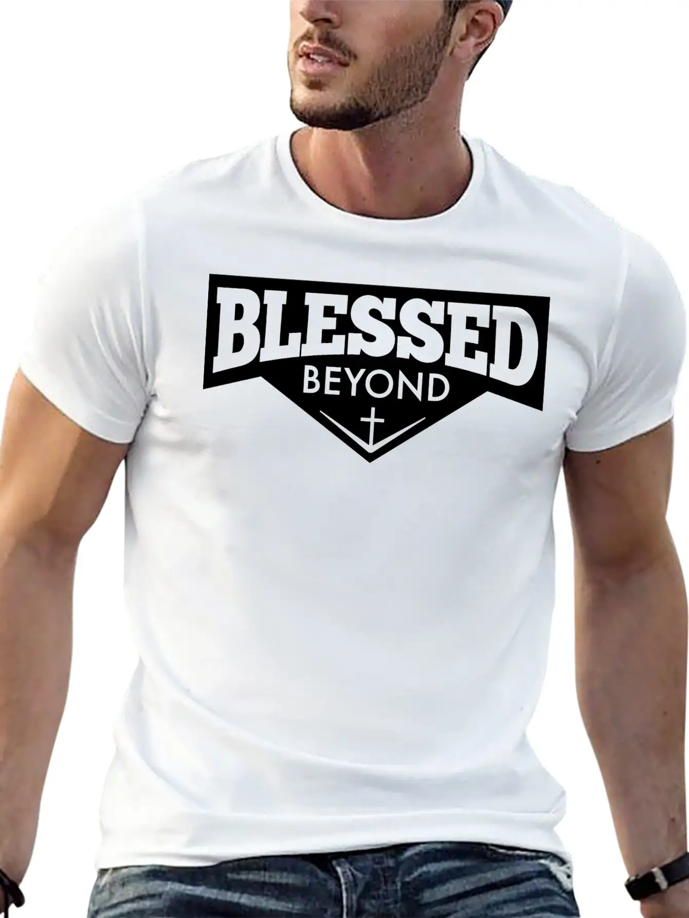 Blessed Beyond Christian, Jesus, Faith, Religion Breathable Soft Cotton T-Shirt – Timeless Casual Look