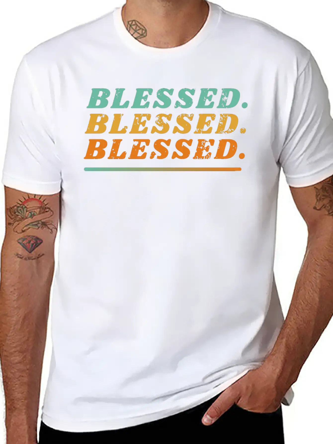Blessed. Blessed. Blessed. Classic Cotton Tee – Unisex Comfort For Any Season