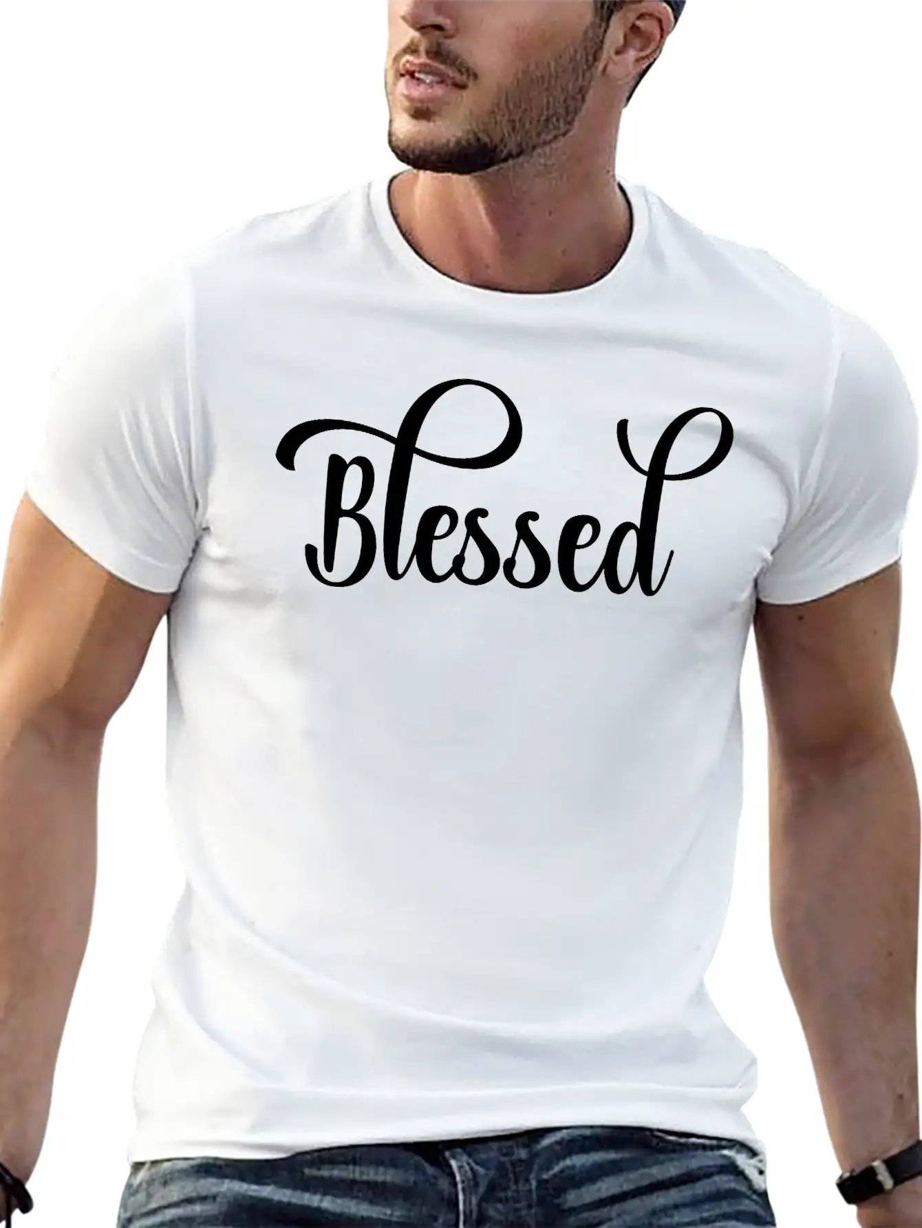 Blessed, Christian, Faith, Saying, Quote Relaxed Everyday Tee – Lightweight And Durable Cotton
