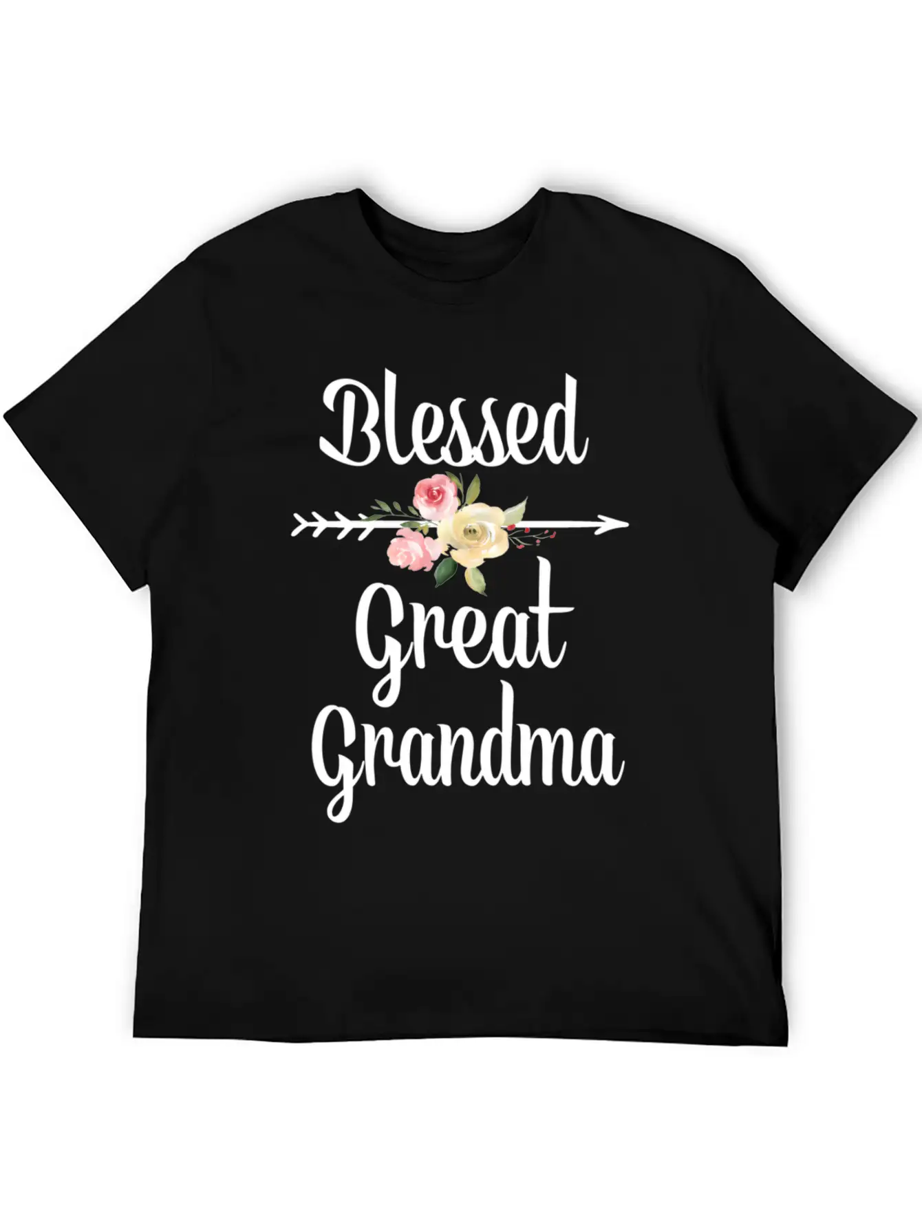 Blessed Great Grandma Flower Arrow Great Grandma Breathable Graphic T-Shirt – Perfect For Casual Days