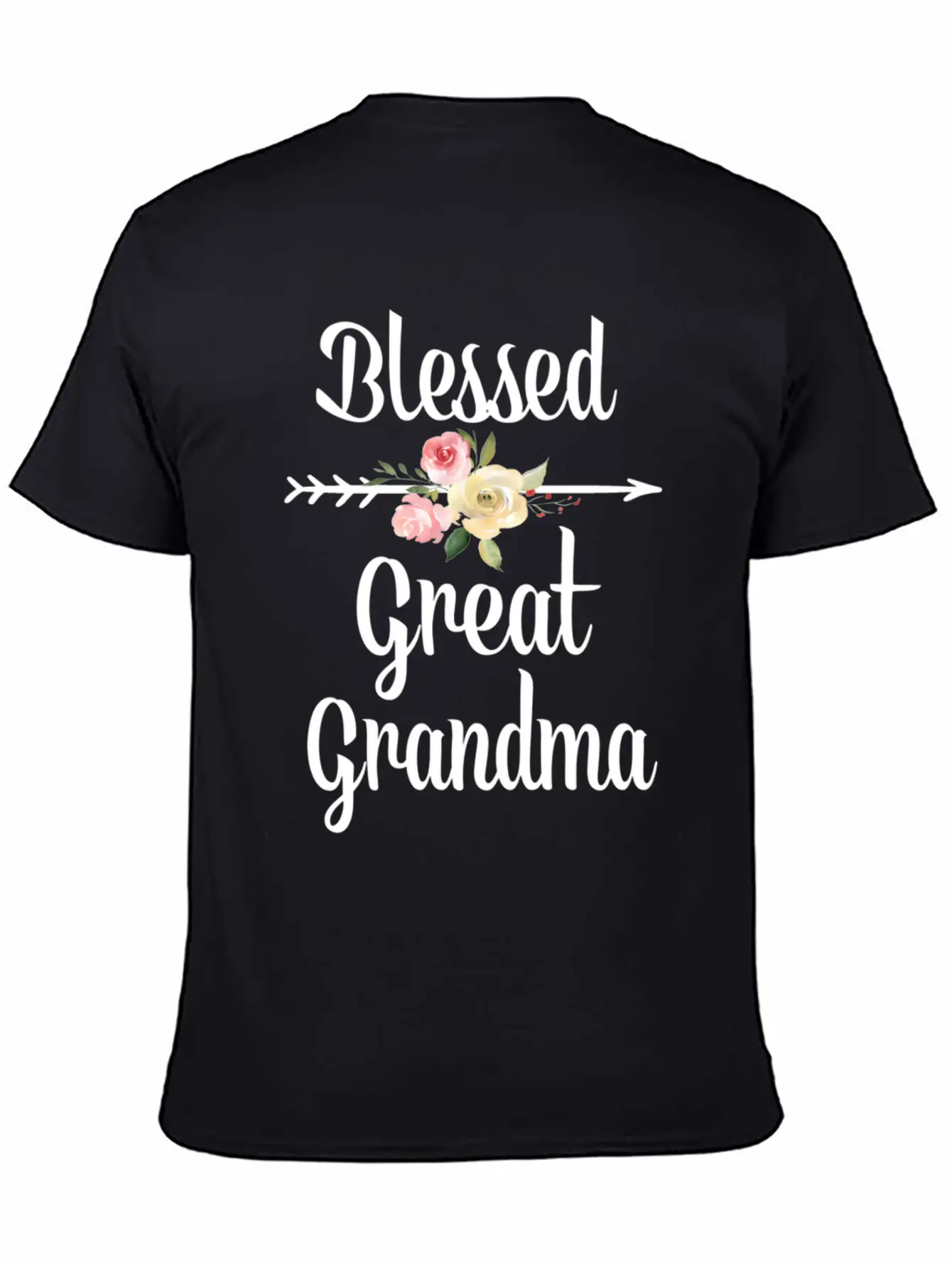 Blessed Great Grandma Flower Arrow Great Grandma Breathable Graphic T-Shirt – Perfect For Casual Days