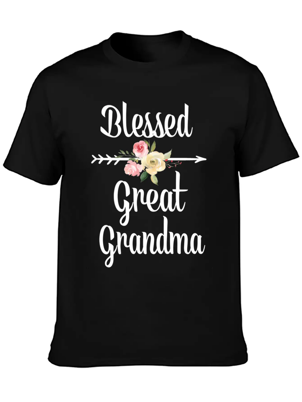Blessed Great Grandma Flower Arrow Great Grandma Breathable Graphic T-Shirt – Perfect For Casual Days