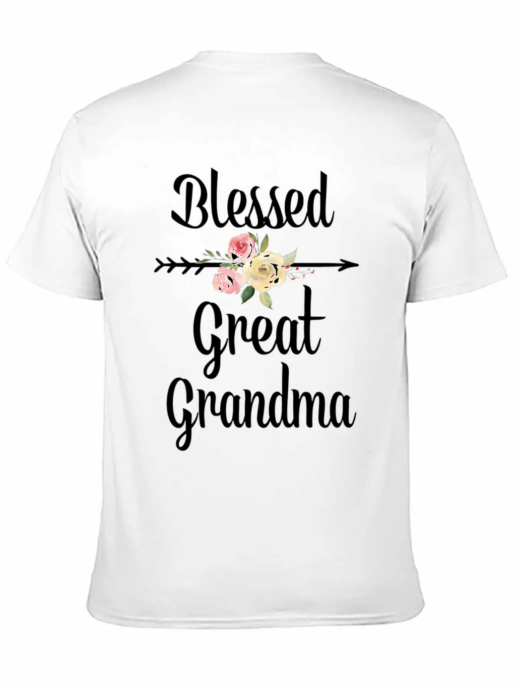 Blessed Great Grandma Flower Arrow Great Grandma Breathable Graphic T-Shirt – Perfect For Casual Days