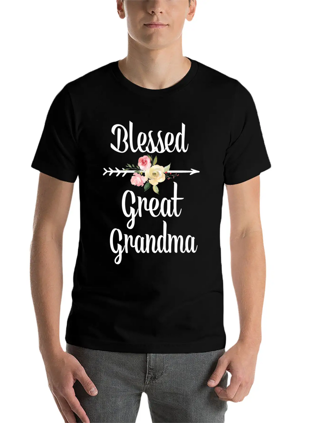 Blessed Great Grandma Flower Arrow Great Grandma Breathable Graphic T-Shirt – Perfect For Casual Days