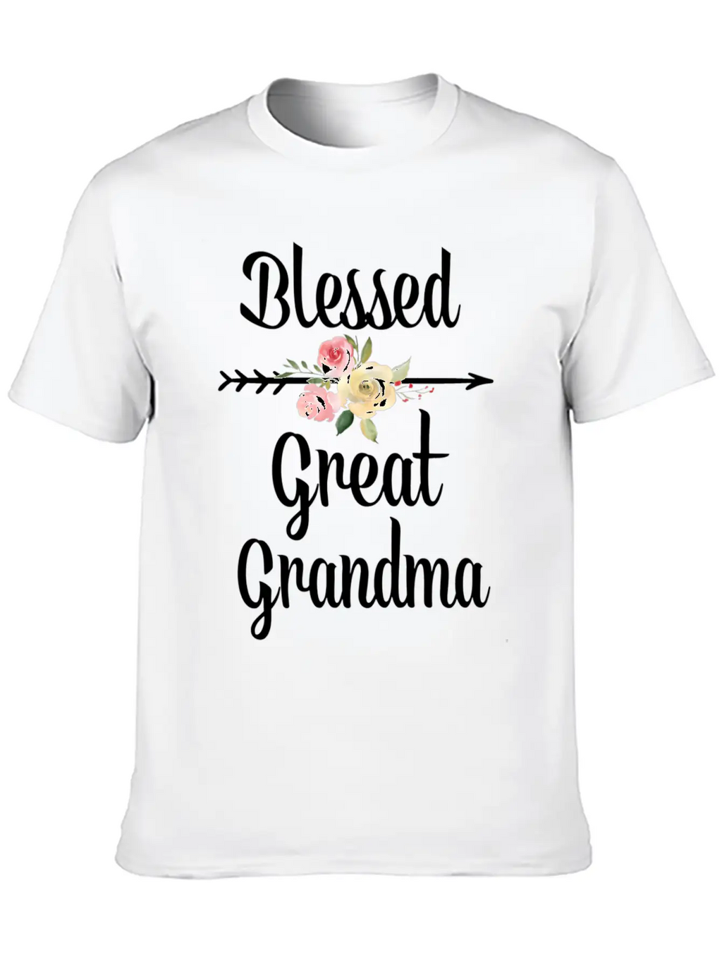 Blessed Great Grandma Flower Arrow Great Grandma Breathable Graphic T-Shirt – Perfect For Casual Days
