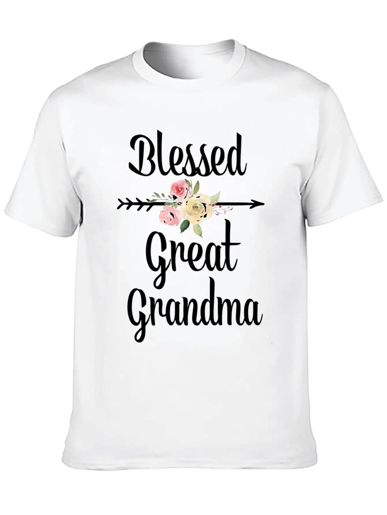 Blessed Great Grandma Flower Arrow Great Grandma Breathable Graphic T-Shirt – Perfect For Casual Days