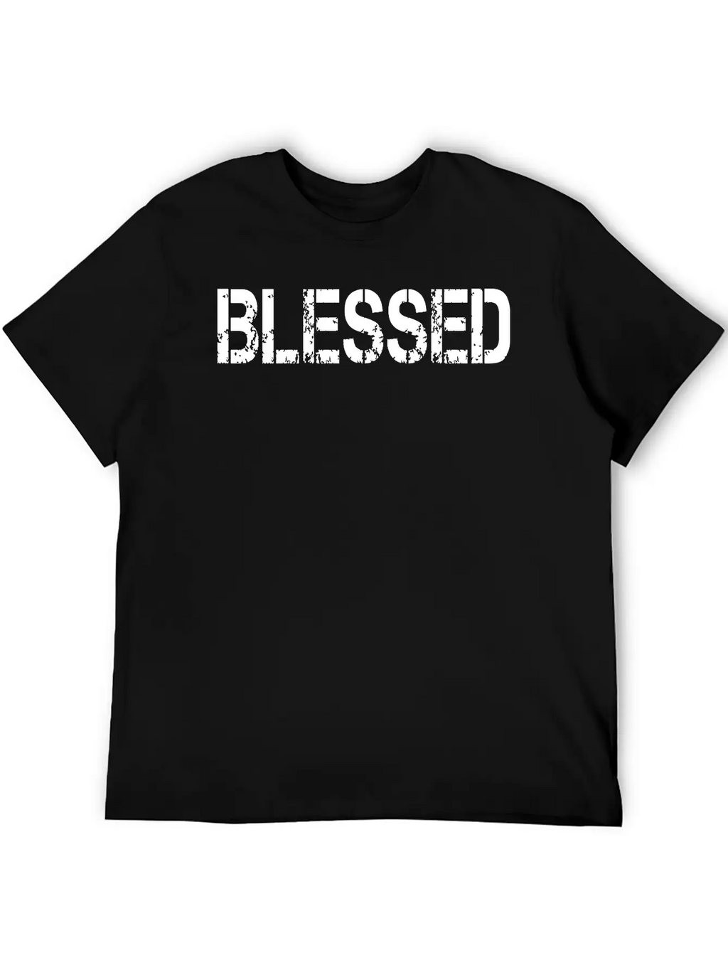 Blessed Grundge Stencil, Christian, Faith, Jesus Breathable Soft Cotton T-Shirt – Timeless Casual Look