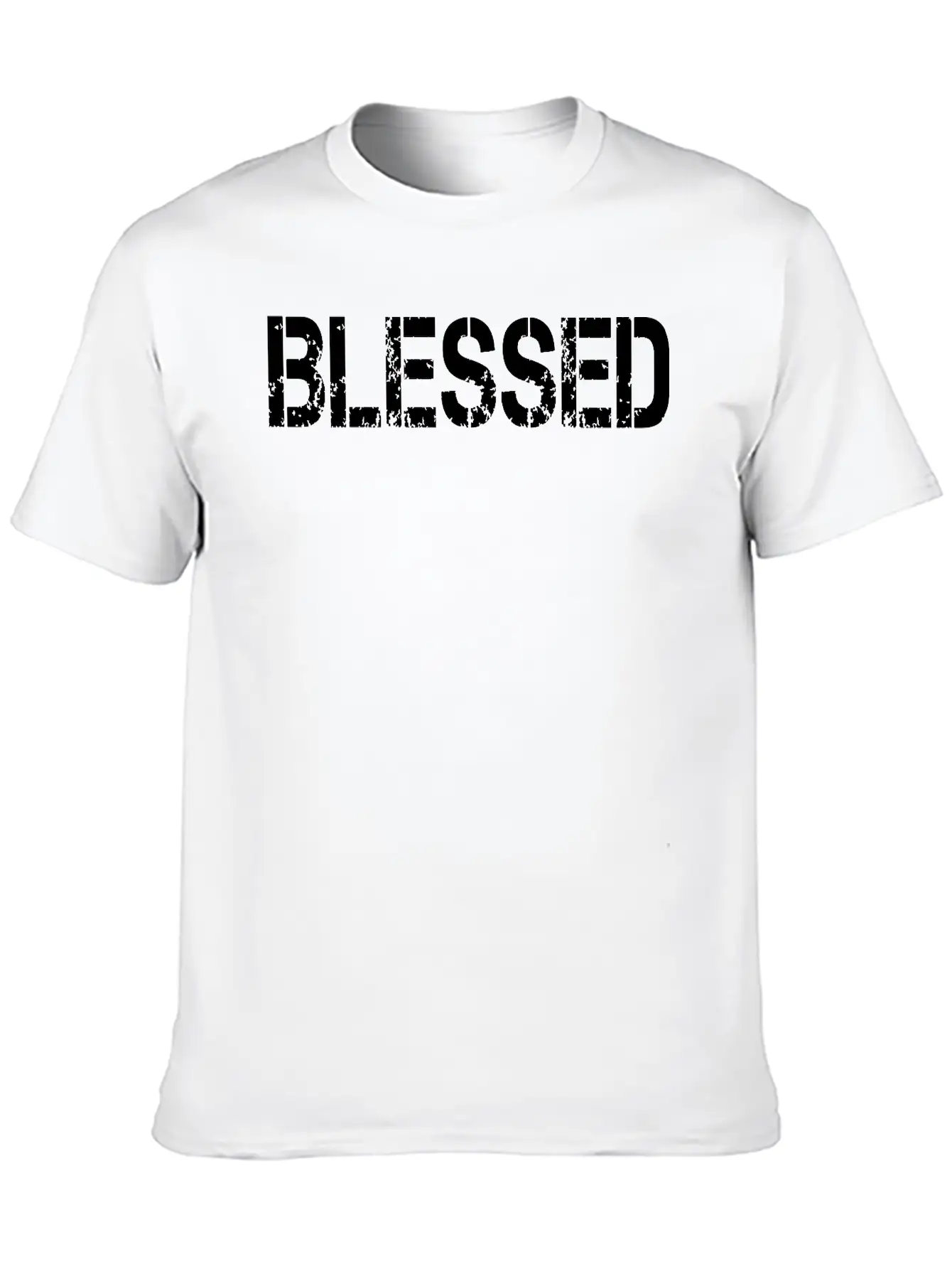 Blessed Grundge Stencil, Christian, Faith, Jesus Breathable Soft Cotton T-Shirt – Timeless Casual Look