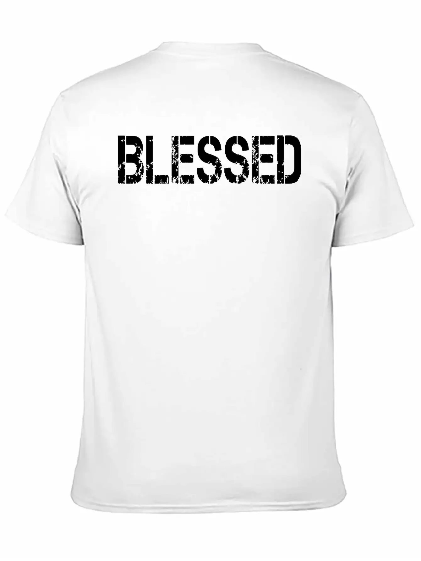 Blessed Grundge Stencil, Christian, Faith, Jesus Breathable Soft Cotton T-Shirt – Timeless Casual Look