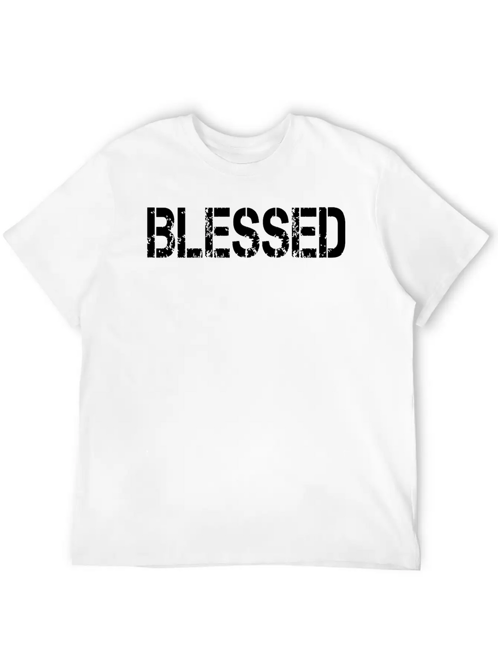 Blessed Grundge Stencil, Christian, Faith, Jesus Breathable Soft Cotton T-Shirt – Timeless Casual Look