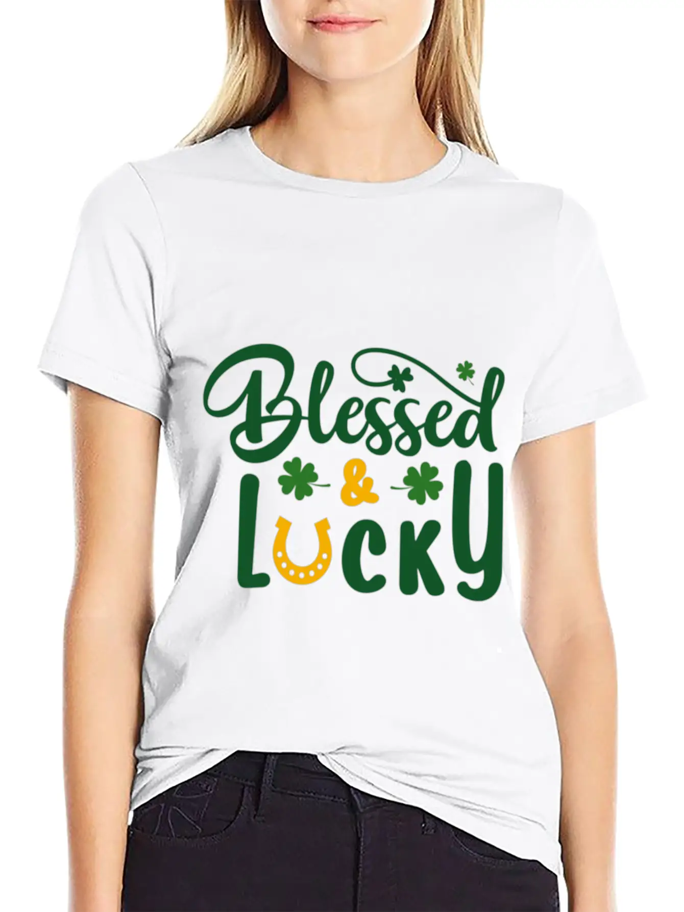 Blessed Lucky Blessed Lucky Synonyms Lucky Relaxed Everyday Tee – Lightweight And Durable Cotton