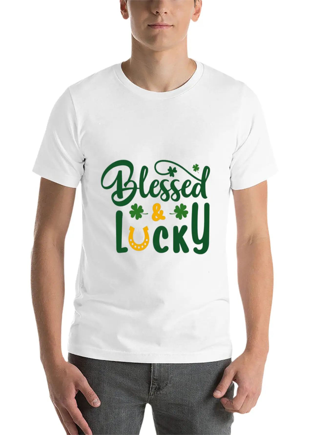 Blessed Lucky Blessed Lucky Synonyms Lucky Relaxed Everyday Tee – Lightweight And Durable Cotton