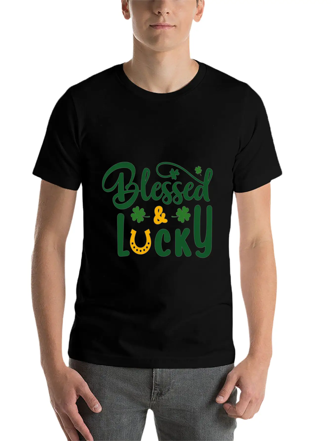 Blessed Lucky Blessed Lucky Synonyms Lucky Relaxed Everyday Tee – Lightweight And Durable Cotton