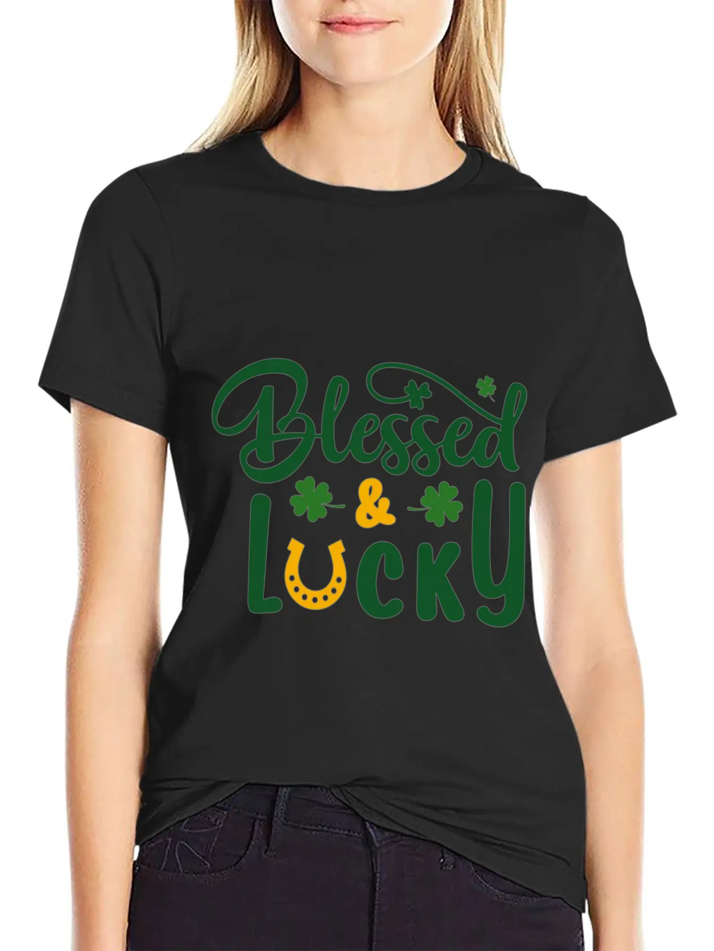 Blessed Lucky Blessed Lucky Synonyms Lucky Relaxed Everyday Tee – Lightweight And Durable Cotton