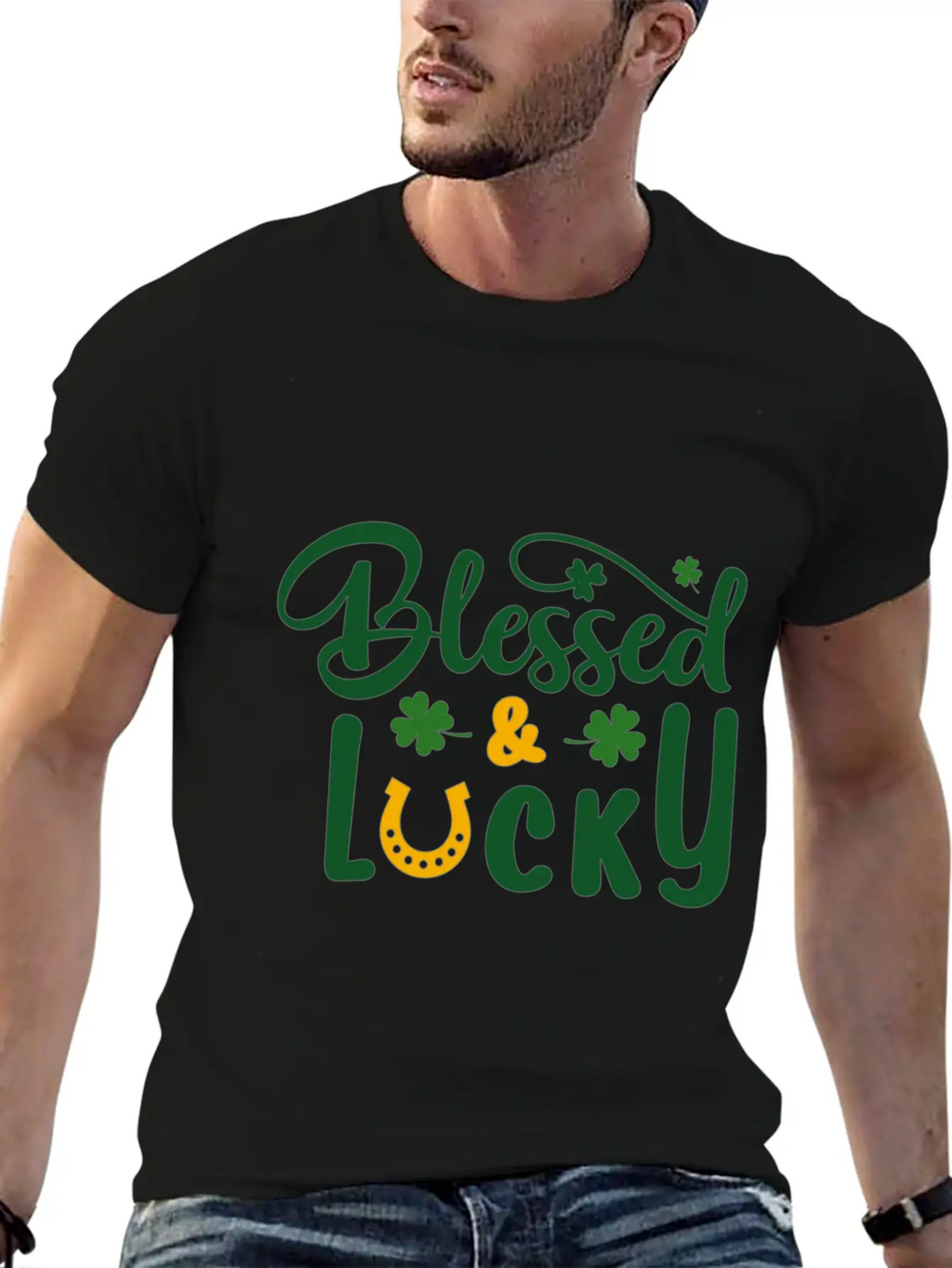 Blessed Lucky Blessed Lucky Synonyms Lucky Relaxed Everyday Tee – Lightweight And Durable Cotton