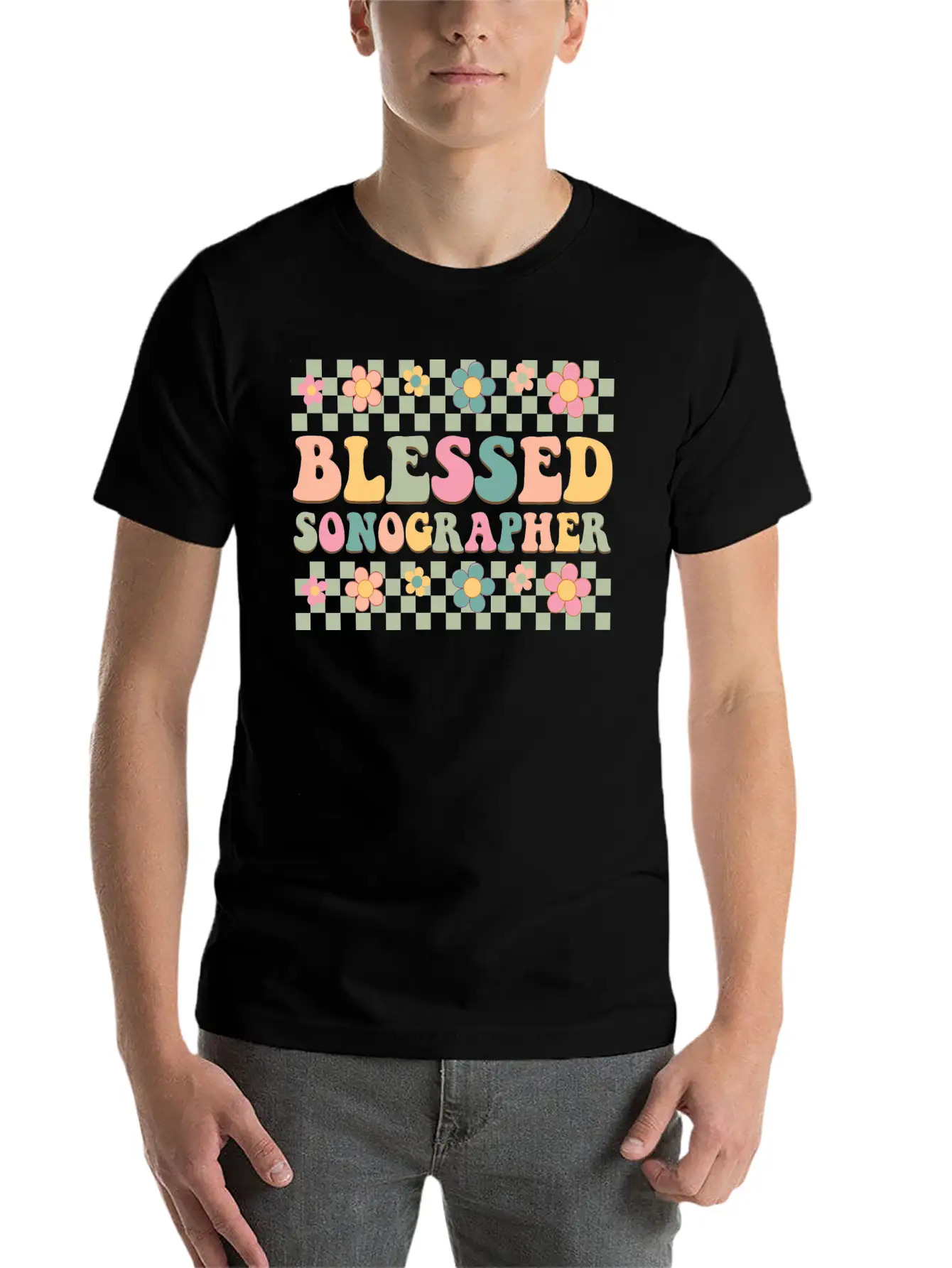 Blessed Sonographer Basic Graphic T-Shirt – Daily Comfort In Soft Cotton