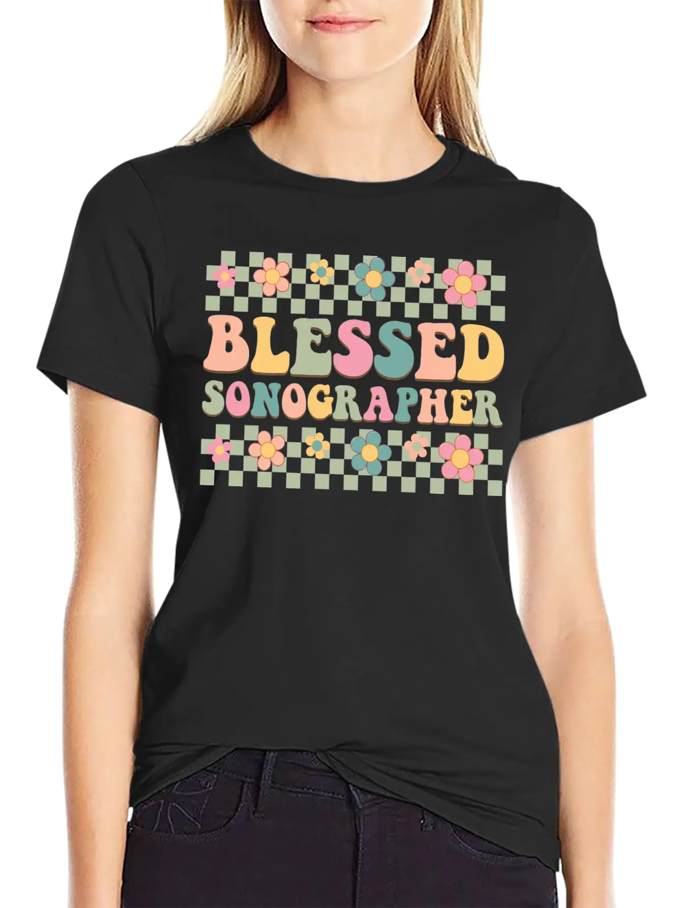 Blessed Sonographer Basic Graphic T-Shirt – Daily Comfort In Soft Cotton