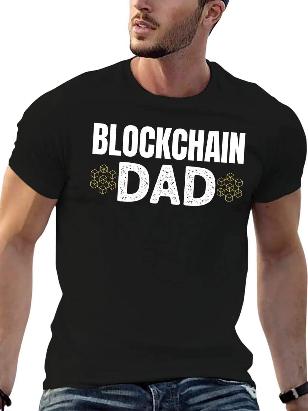Blockchain Dad Crypto Currency Father Bitcoin Geek Unisex Casual T-Shirt – Clean Design For Daily Comfort