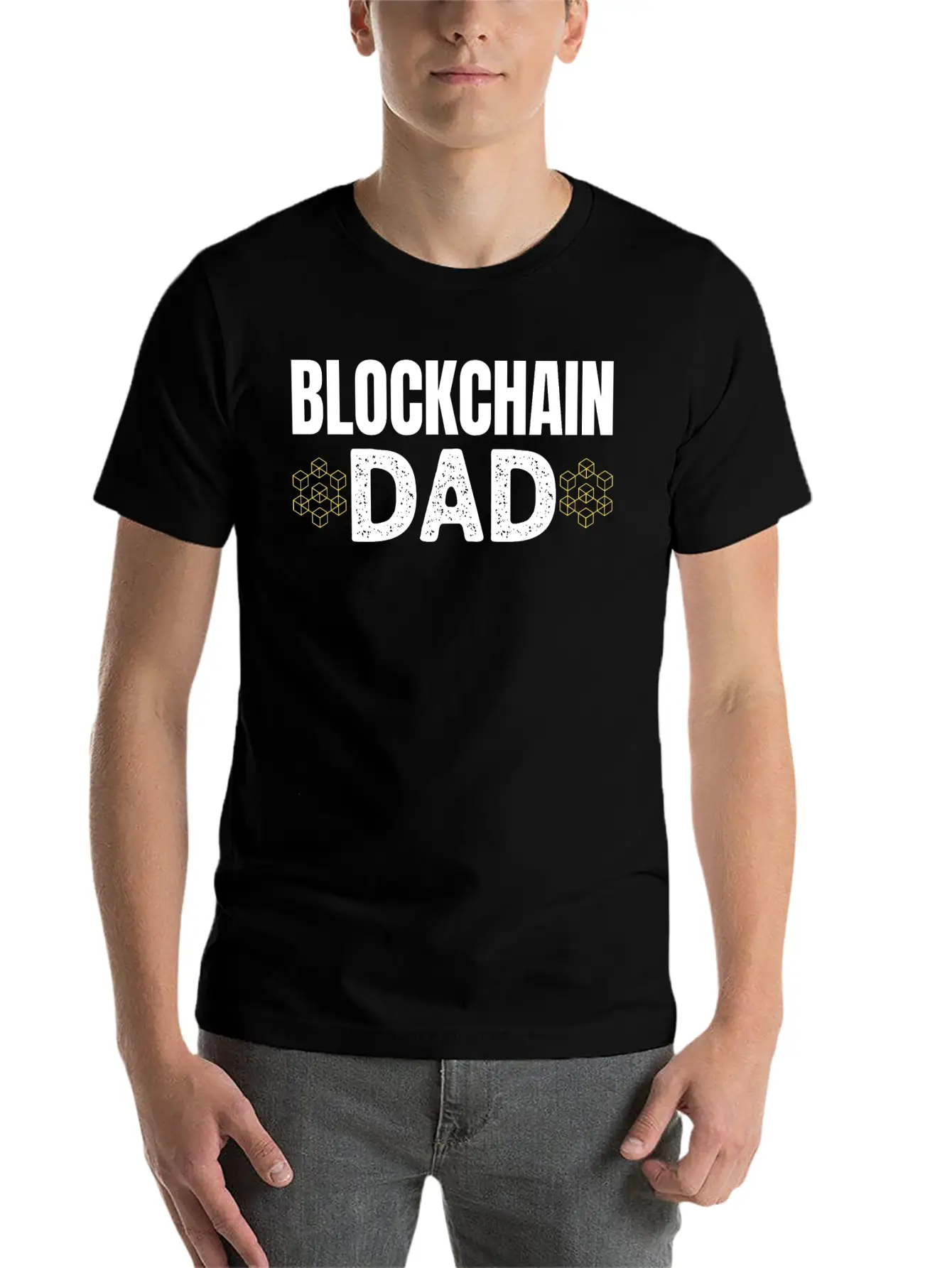 Blockchain Dad Crypto Currency Father Bitcoin Geek Unisex Casual T-Shirt – Clean Design For Daily Comfort