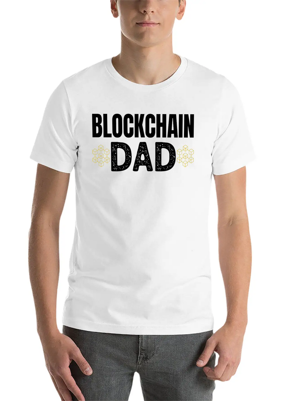 Blockchain Dad Crypto Currency Father Bitcoin Geek Unisex Casual T-Shirt – Clean Design For Daily Comfort
