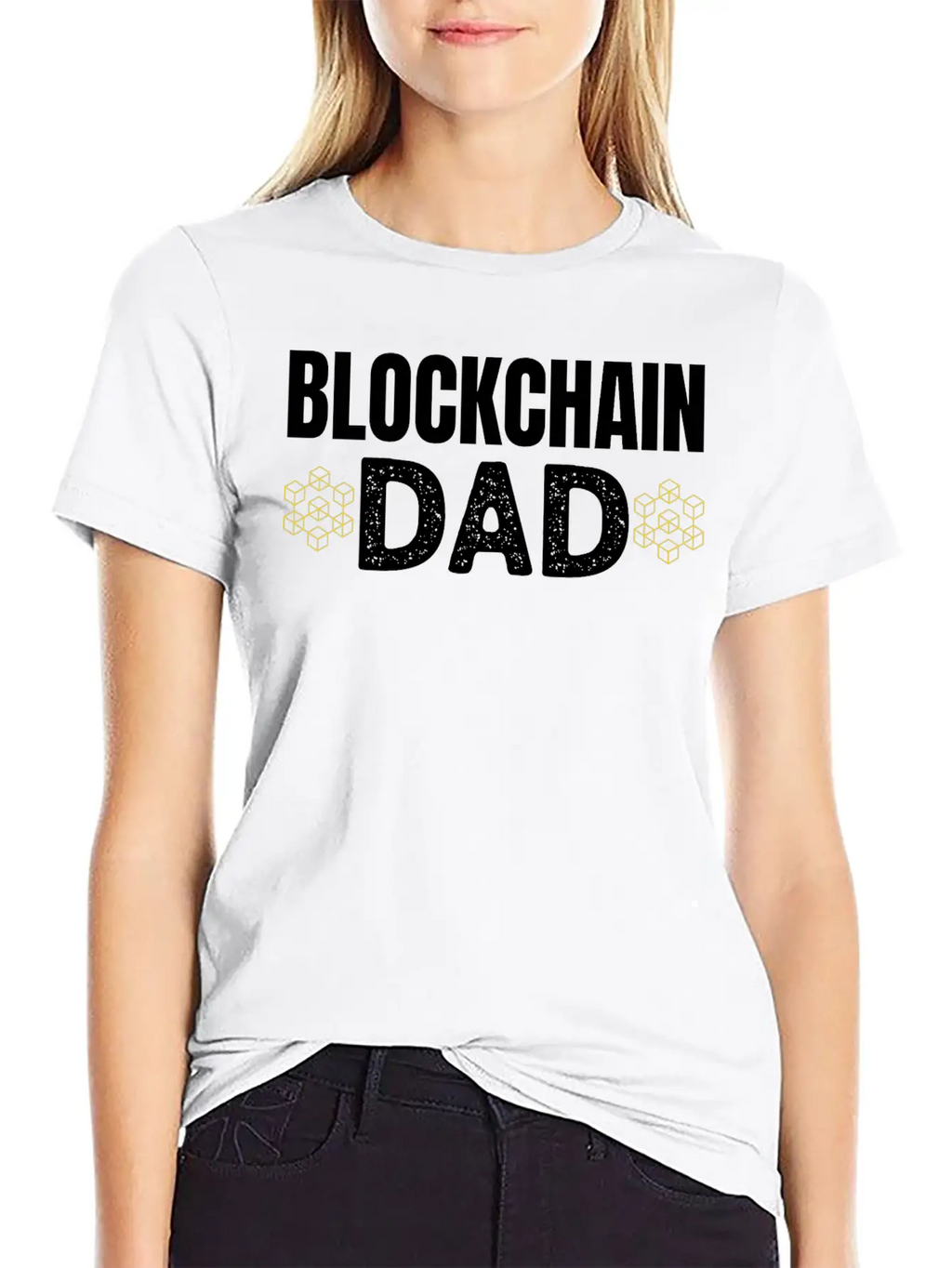 Blockchain Dad Crypto Currency Father Bitcoin Geek Unisex Casual T-Shirt – Clean Design For Daily Comfort