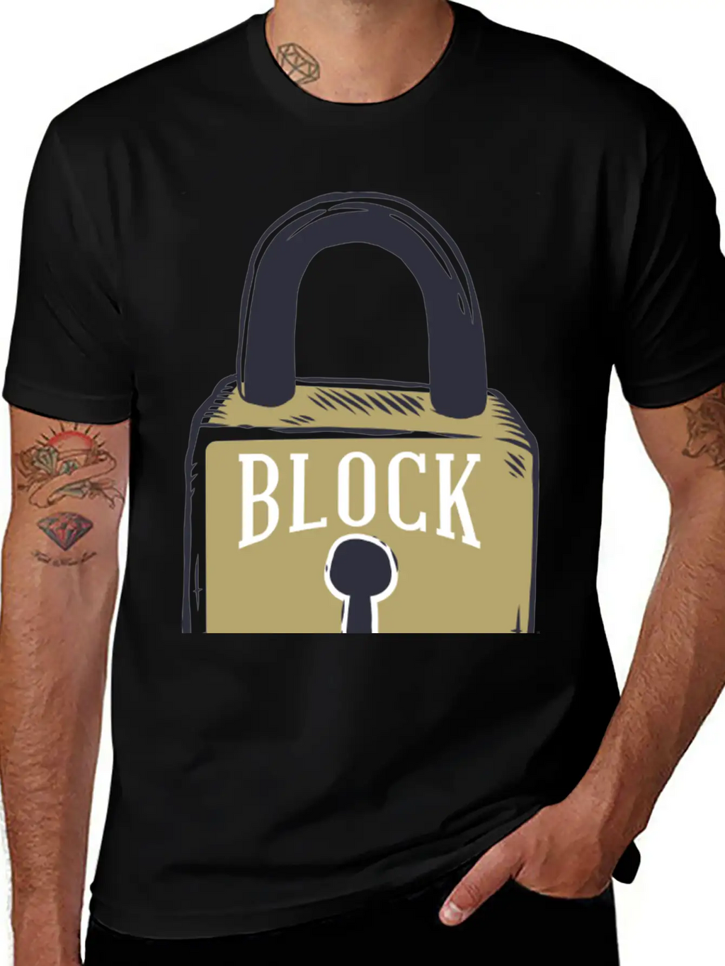 Blockchain Lock Security Design Classic Cotton Tee – Unisex Comfort For Any Season