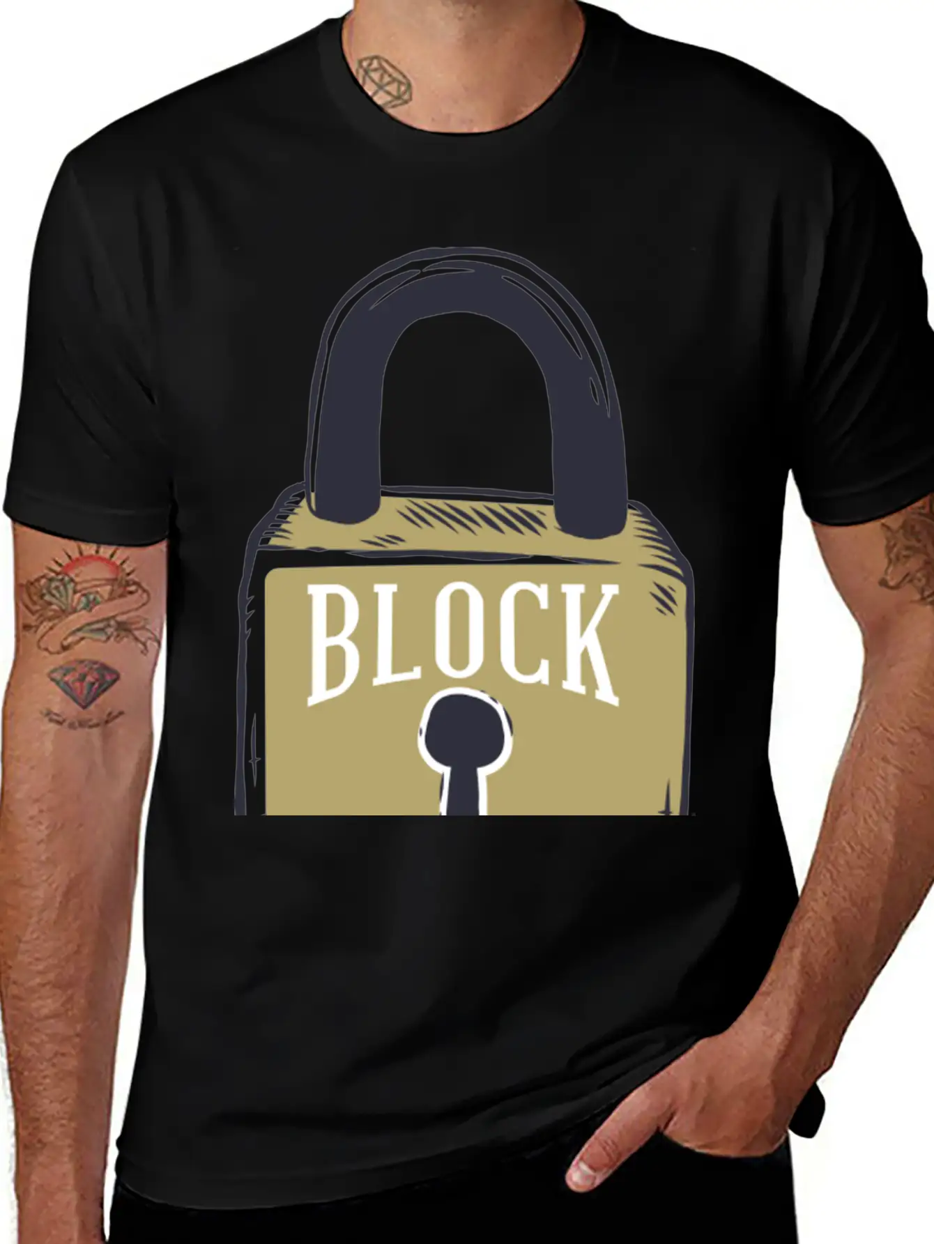 Blockchain Lock Security Design Classic Cotton Tee – Unisex Comfort For Any Season