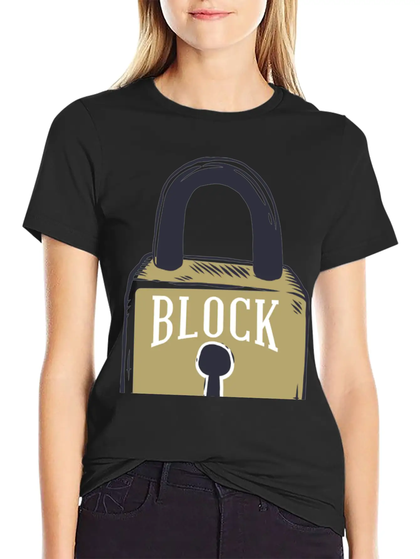 Blockchain Lock Security Design Classic Cotton Tee – Unisex Comfort For Any Season