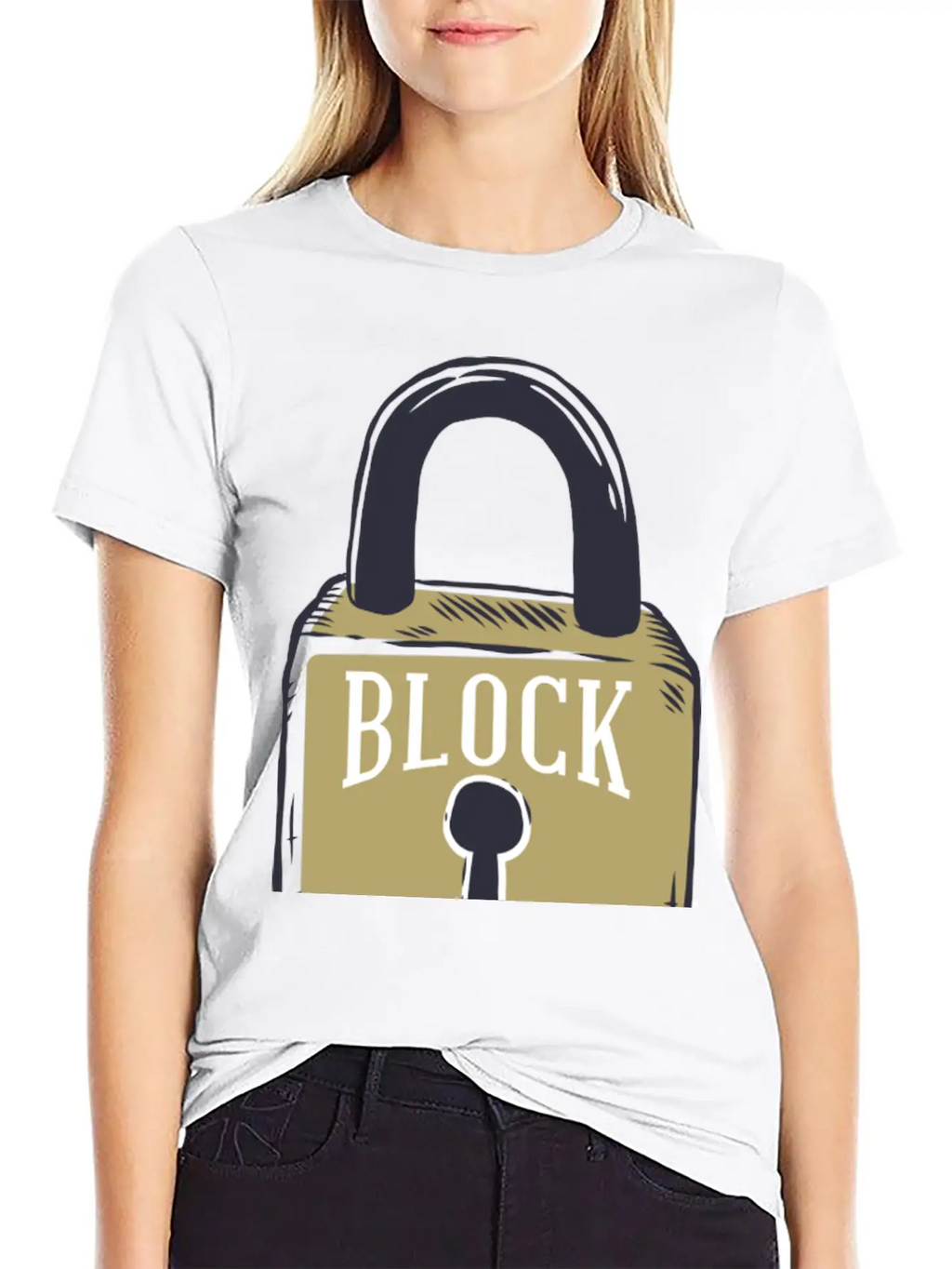 Blockchain Lock Security Design Classic Cotton Tee – Unisex Comfort For Any Season