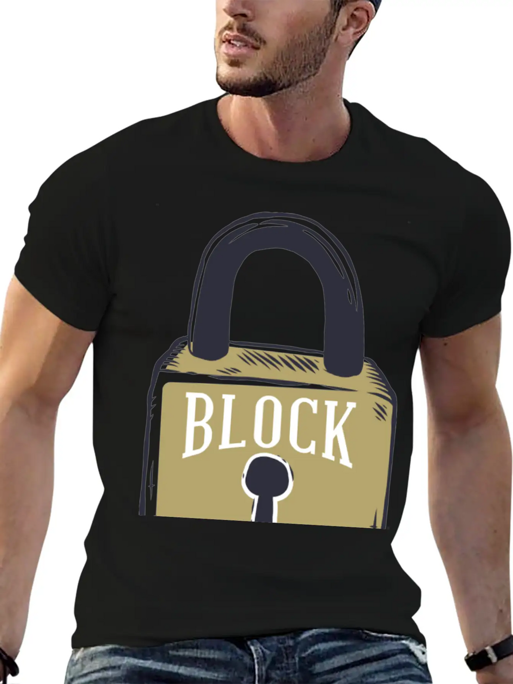 Blockchain Lock Security Design Classic Cotton Tee – Unisex Comfort For Any Season