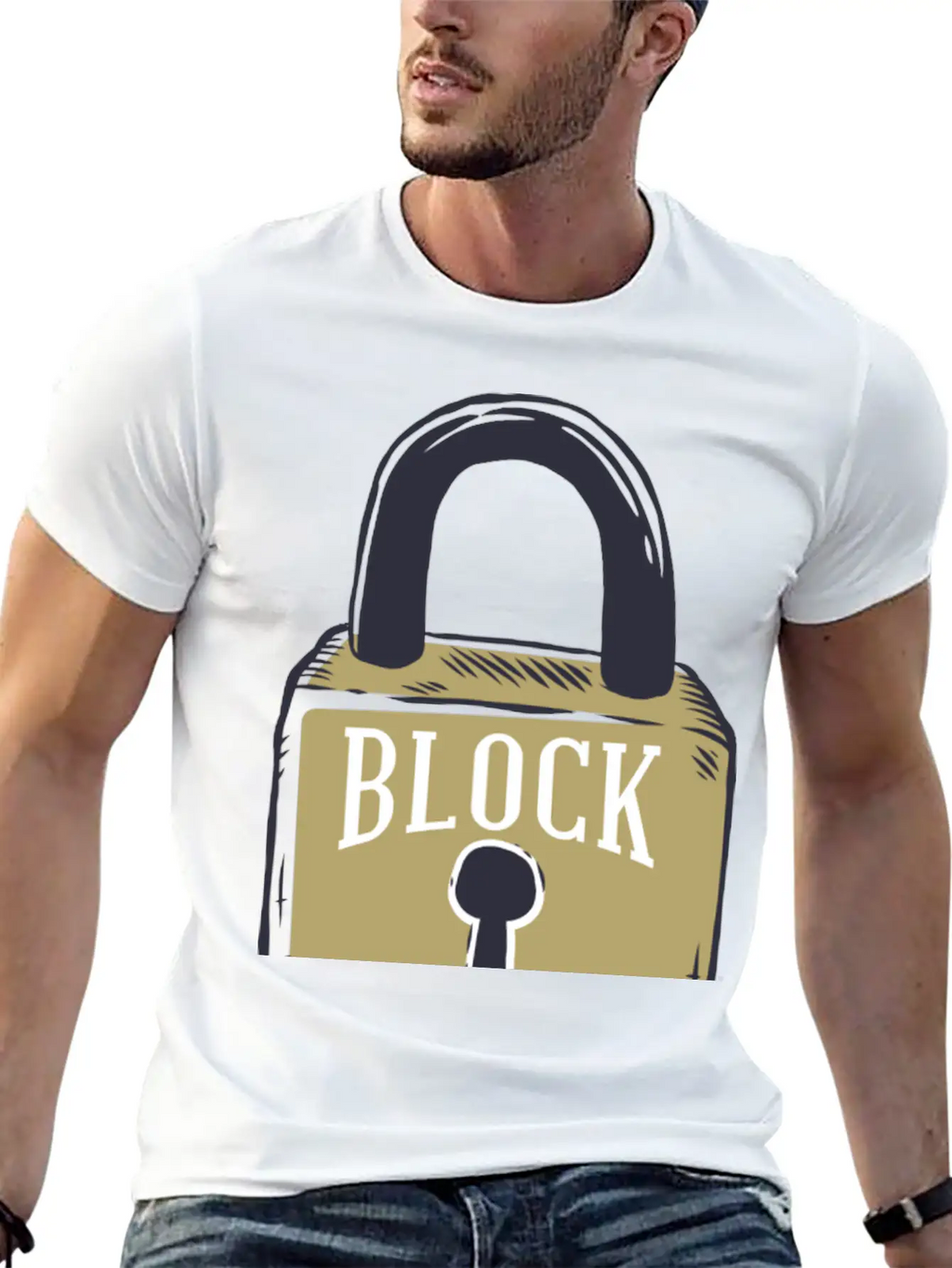 Blockchain Lock Security Design Classic Cotton Tee – Unisex Comfort For Any Season