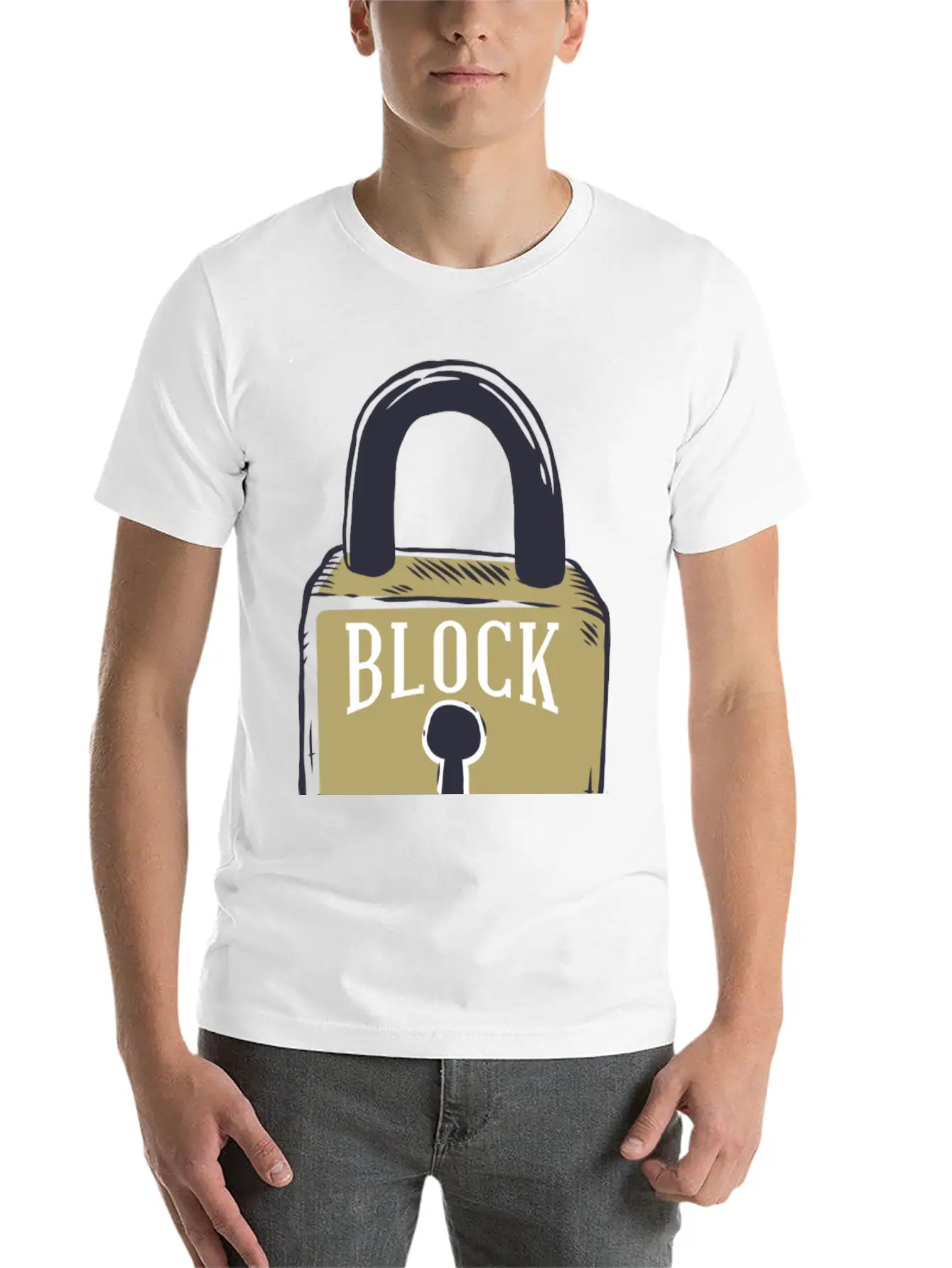 Blockchain Lock Security Design Classic Cotton Tee – Unisex Comfort For Any Season