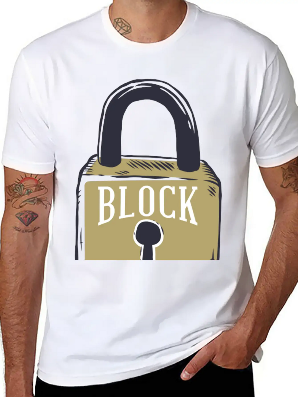 Blockchain Lock Security Design Classic Cotton Tee – Unisex Comfort For Any Season