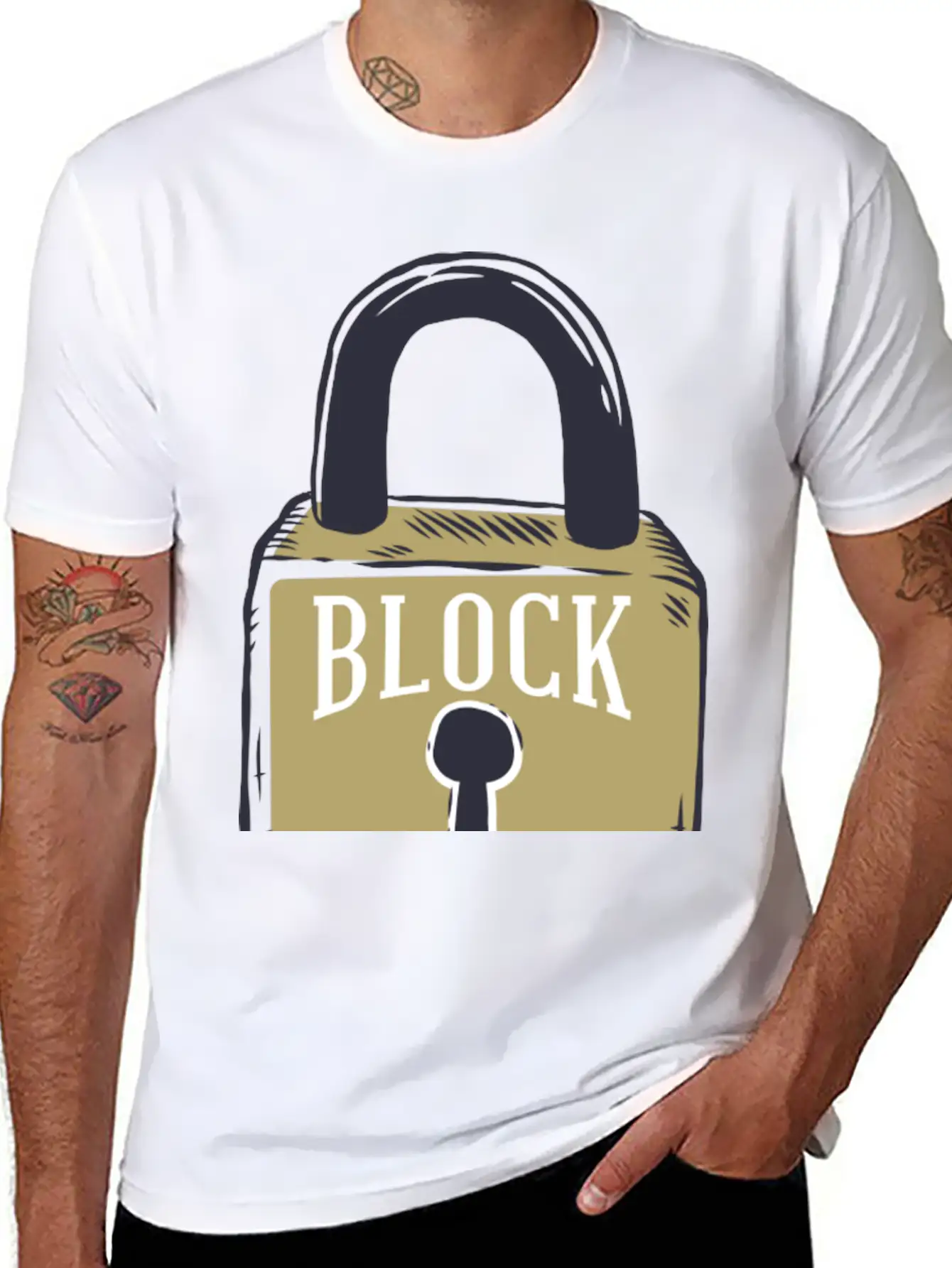Blockchain Lock Security Design Classic Cotton Tee – Unisex Comfort For Any Season