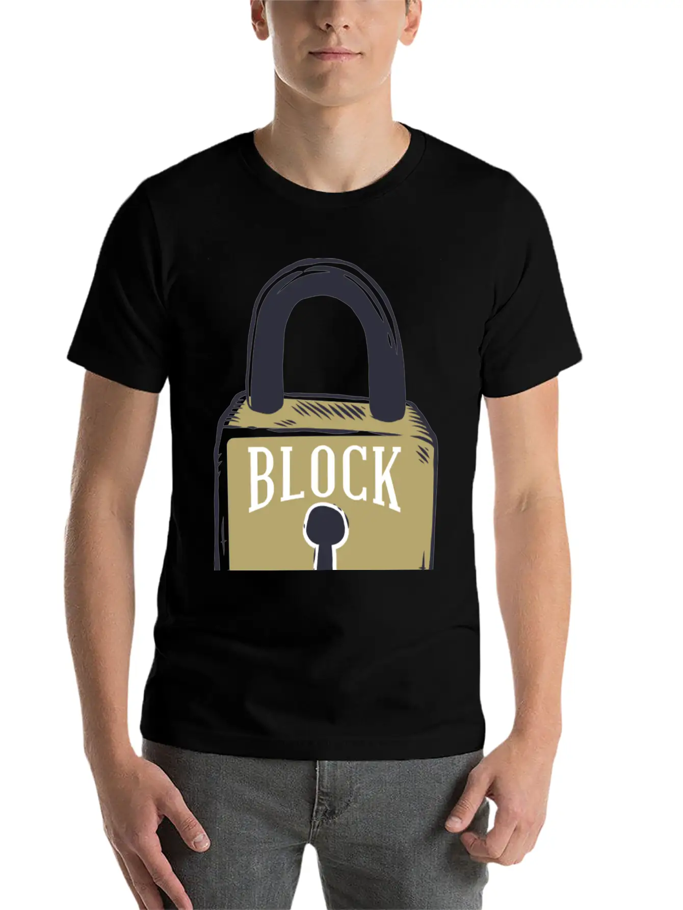 Blockchain Lock Security Design Classic Cotton Tee – Unisex Comfort For Any Season
