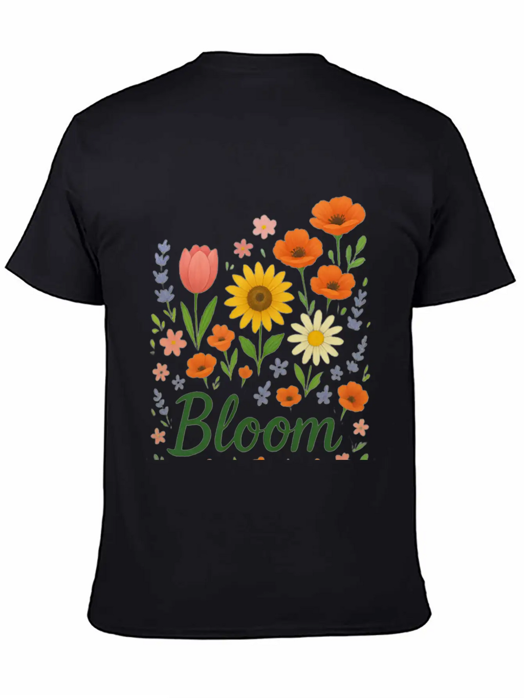Bloom – Spring Floral Illustration Breathable Soft Cotton T-Shirt – Timeless Casual Look
