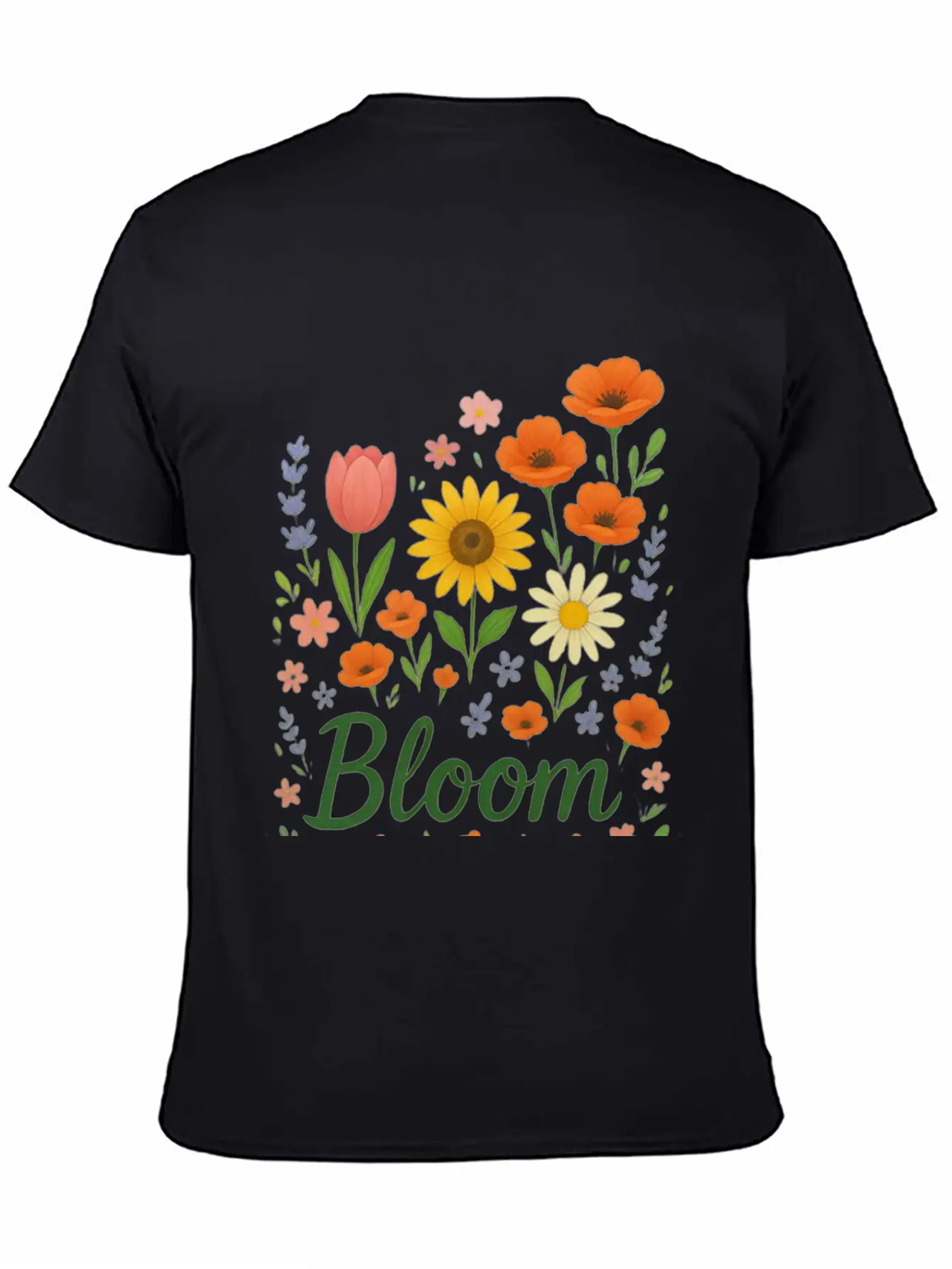 Bloom – Spring Floral Illustration Breathable Soft Cotton T-Shirt – Timeless Casual Look
