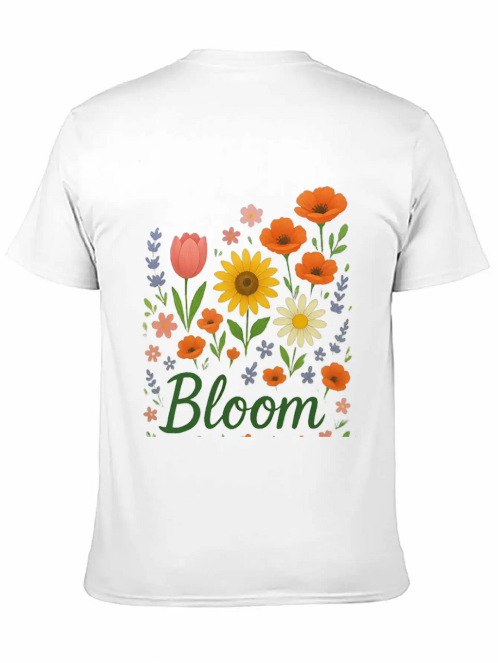 Bloom – Spring Floral Illustration Breathable Soft Cotton T-Shirt – Timeless Casual Look