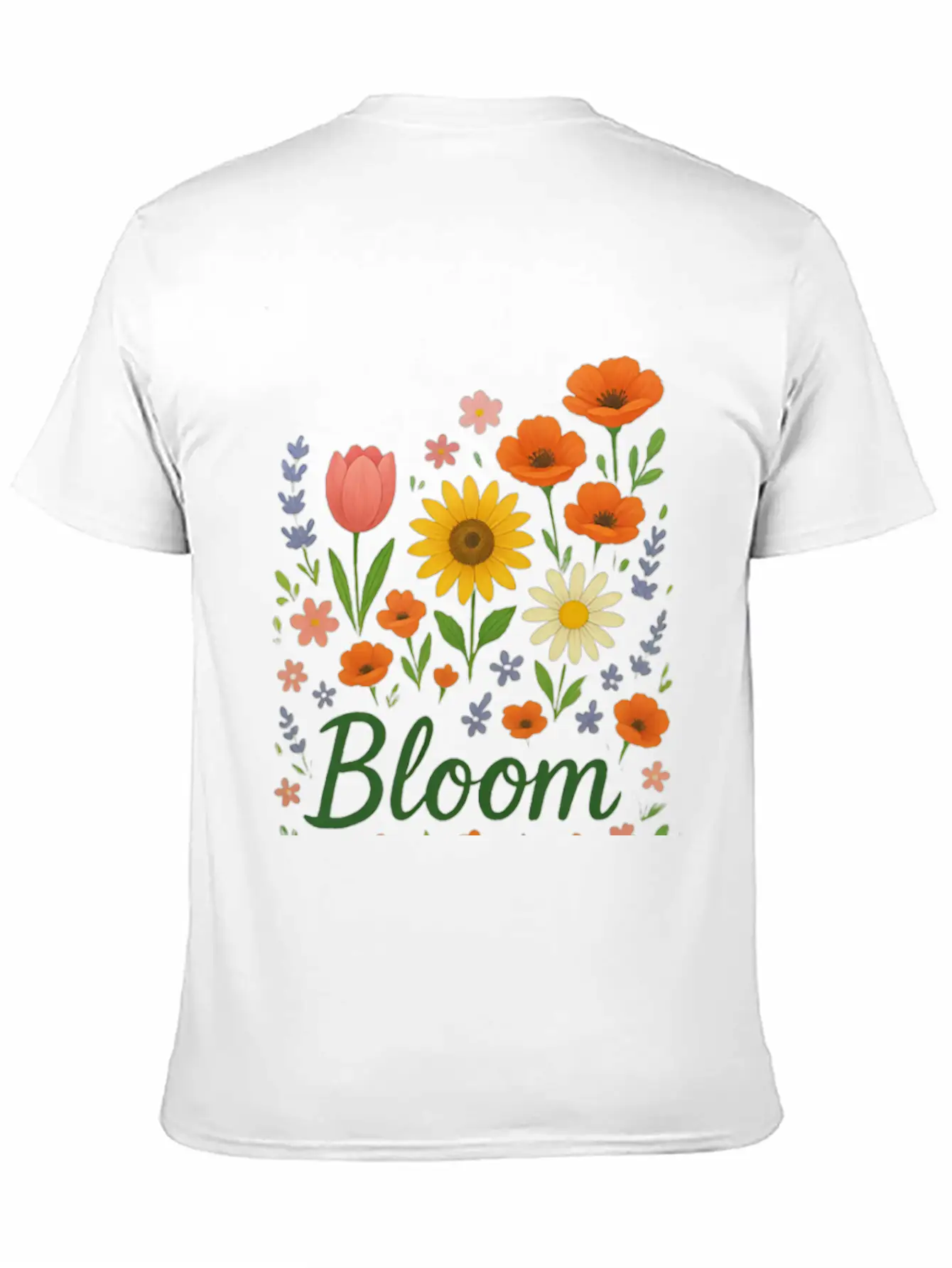 Bloom – Spring Floral Illustration Breathable Soft Cotton T-Shirt – Timeless Casual Look