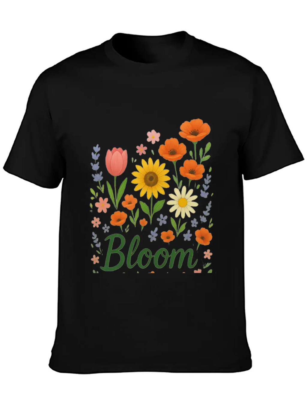 Bloom – Spring Floral Illustration Breathable Soft Cotton T-Shirt – Timeless Casual Look