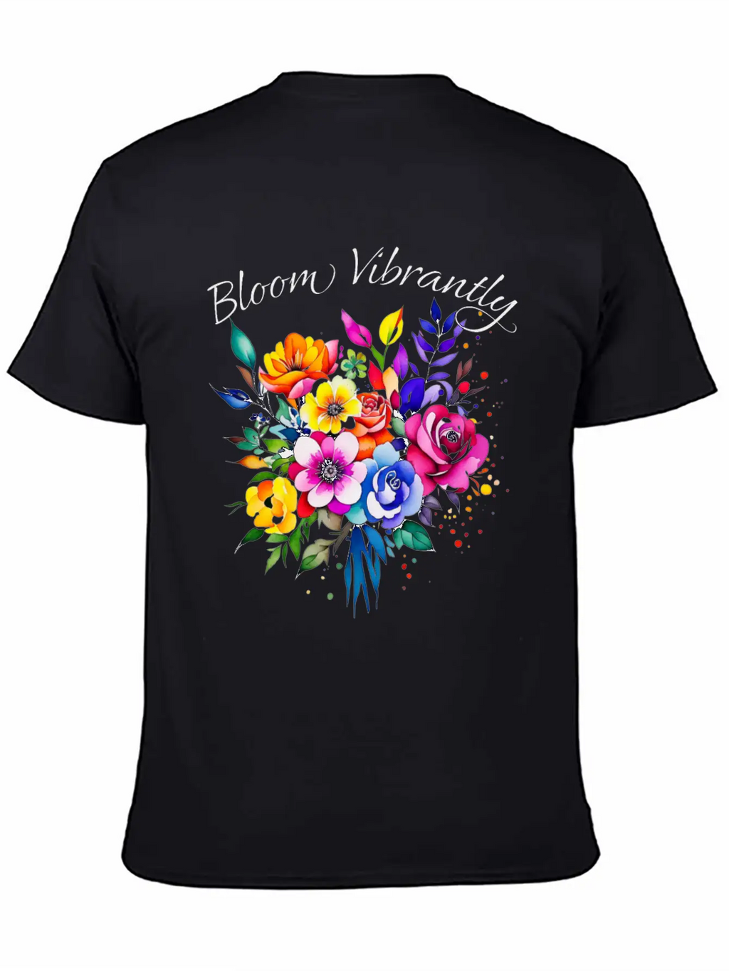 Bloom Vibrently Watercolor Flower Bouquet Relaxed Everyday Tee – Lightweight And Durable Cotton