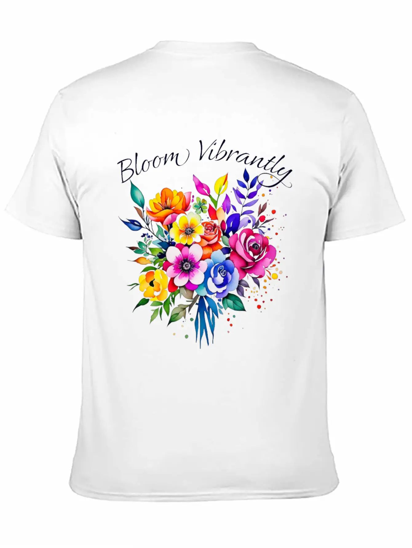 Bloom Vibrently Watercolor Flower Bouquet Relaxed Everyday Tee – Lightweight And Durable Cotton