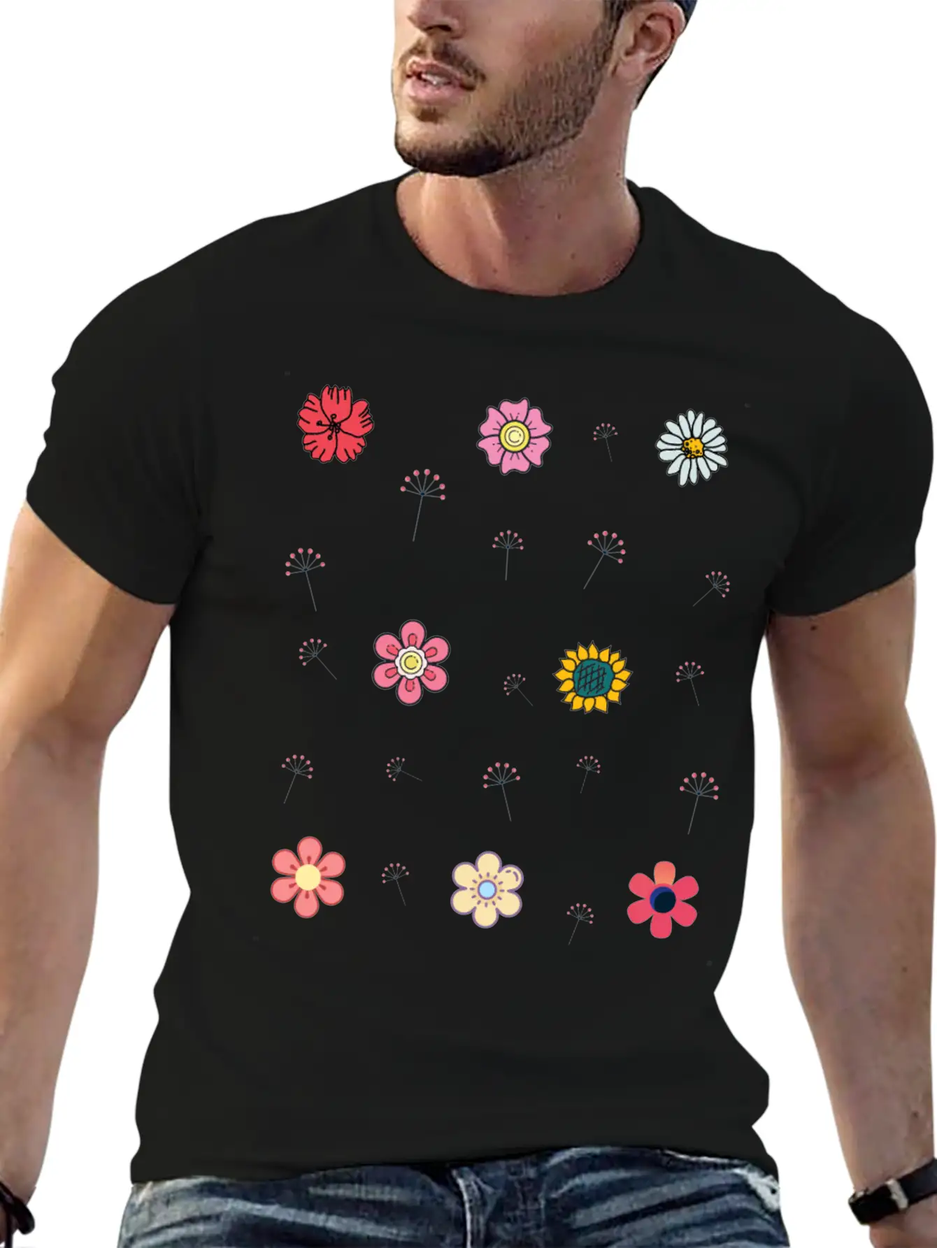 Blooming Flower Breathable Soft Cotton T-Shirt – Timeless Casual Look