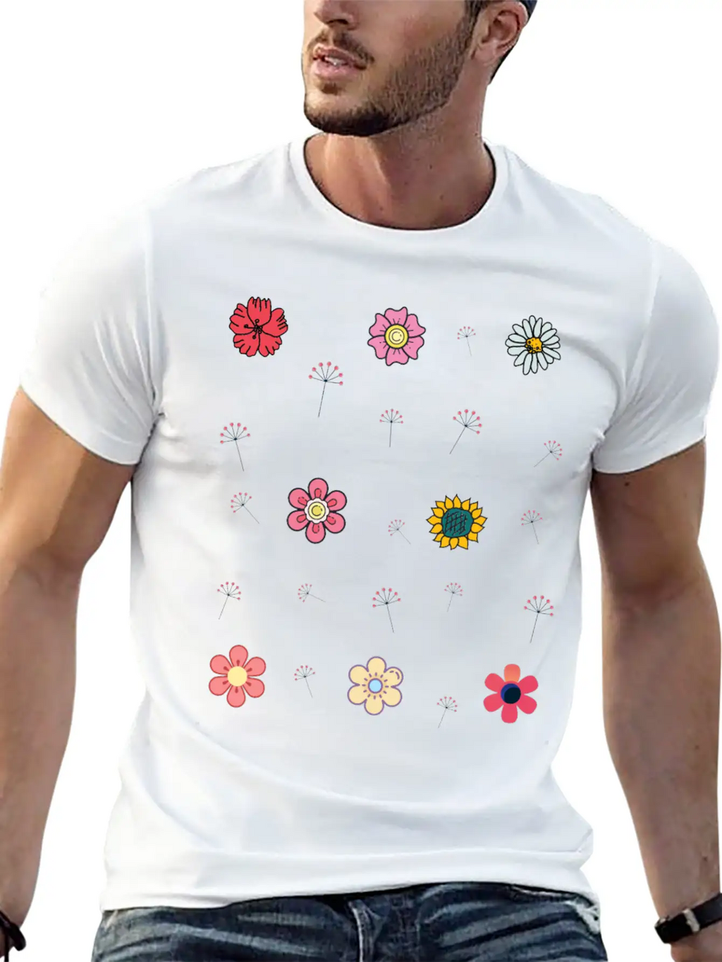 Blooming Flower Breathable Soft Cotton T-Shirt – Timeless Casual Look