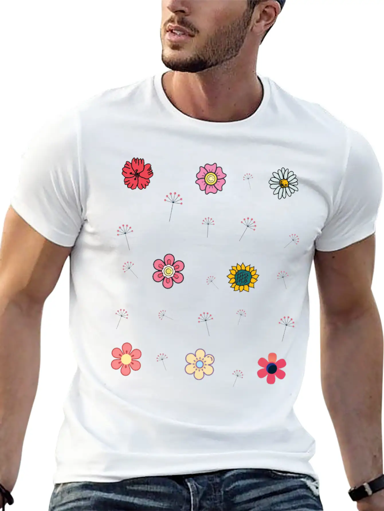 Blooming Flower Breathable Soft Cotton T-Shirt – Timeless Casual Look