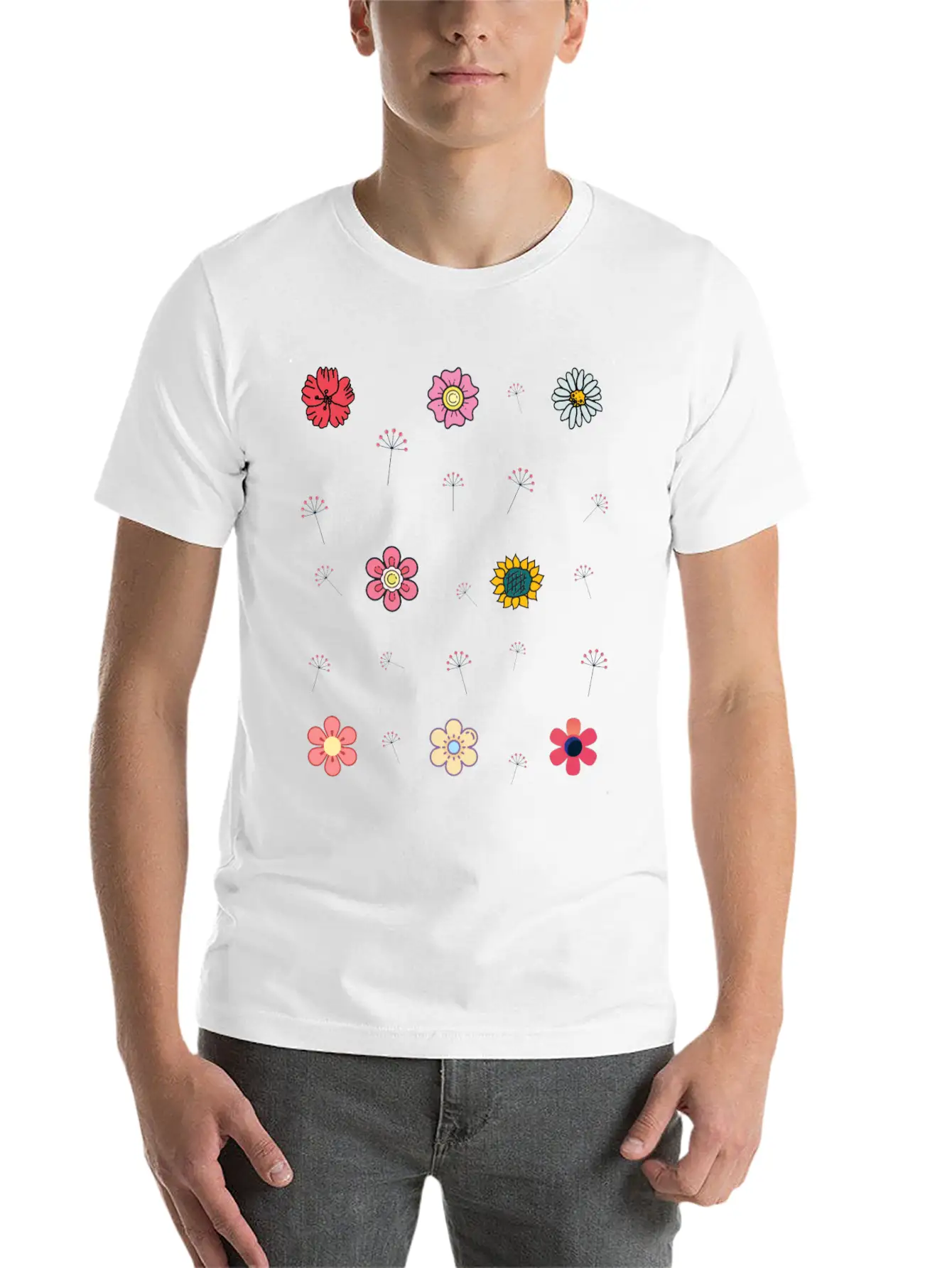 Blooming Flower Breathable Soft Cotton T-Shirt – Timeless Casual Look