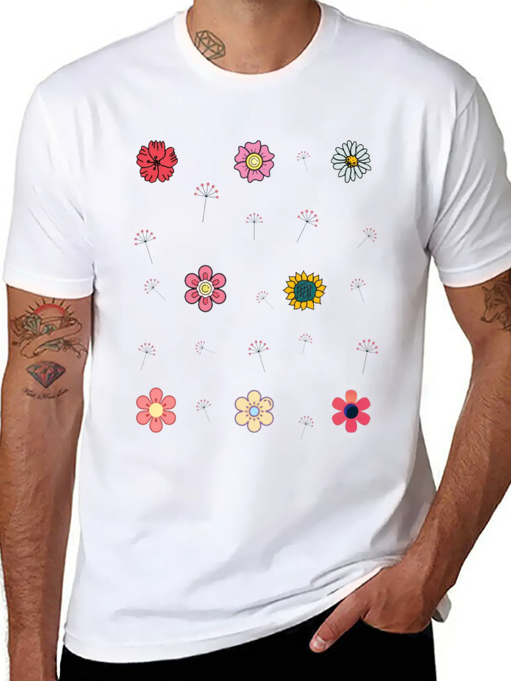 Blooming Flower Breathable Soft Cotton T-Shirt – Timeless Casual Look