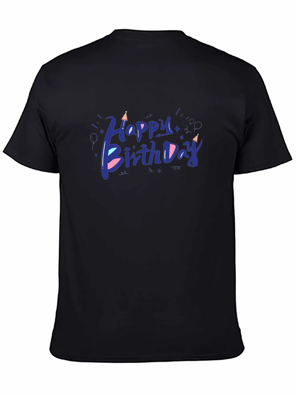 Blue Designer-look Happy Birthday Decoration Home Classic Cotton Tee – Unisex Comfort For Any Season